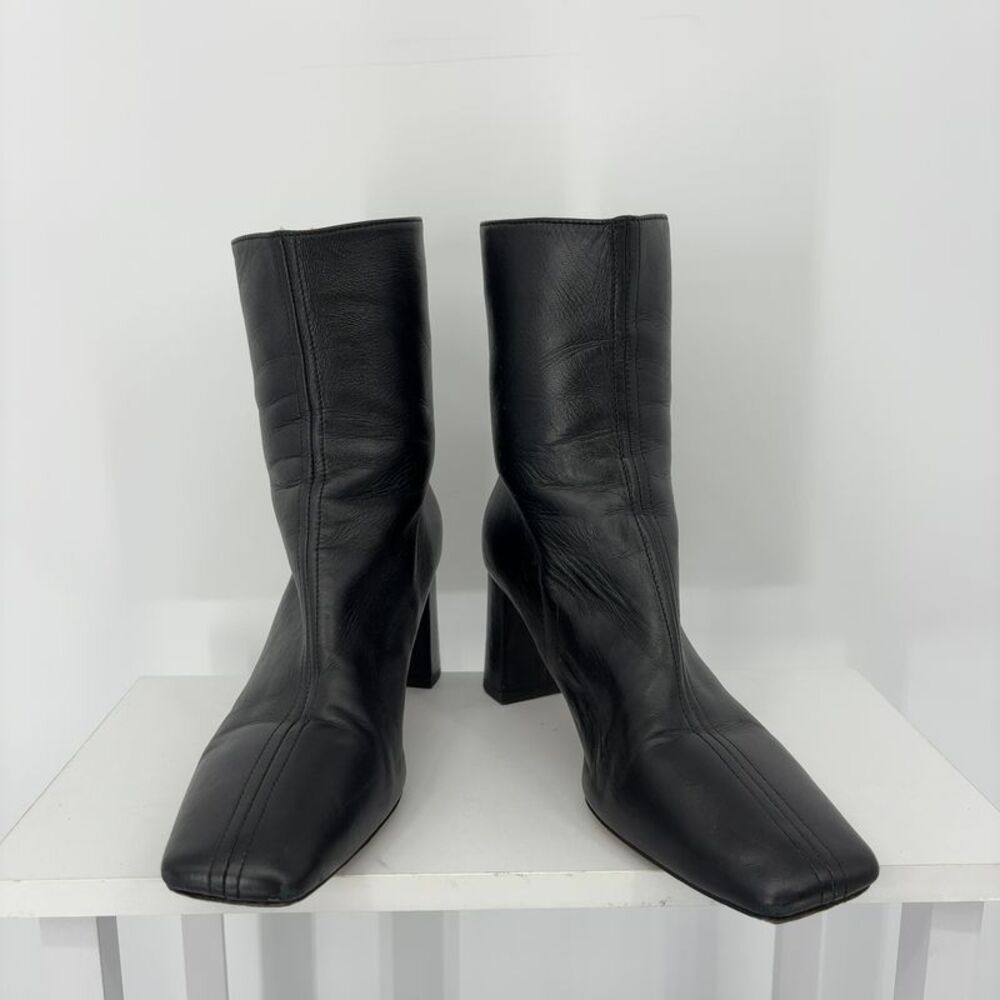 Dear Frances Block Heel Black Boots